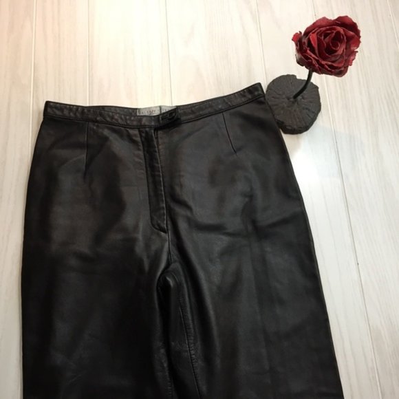 Valerie Stevens Black soft smooth Leather Pants Size 4 - Picture 4 of 6